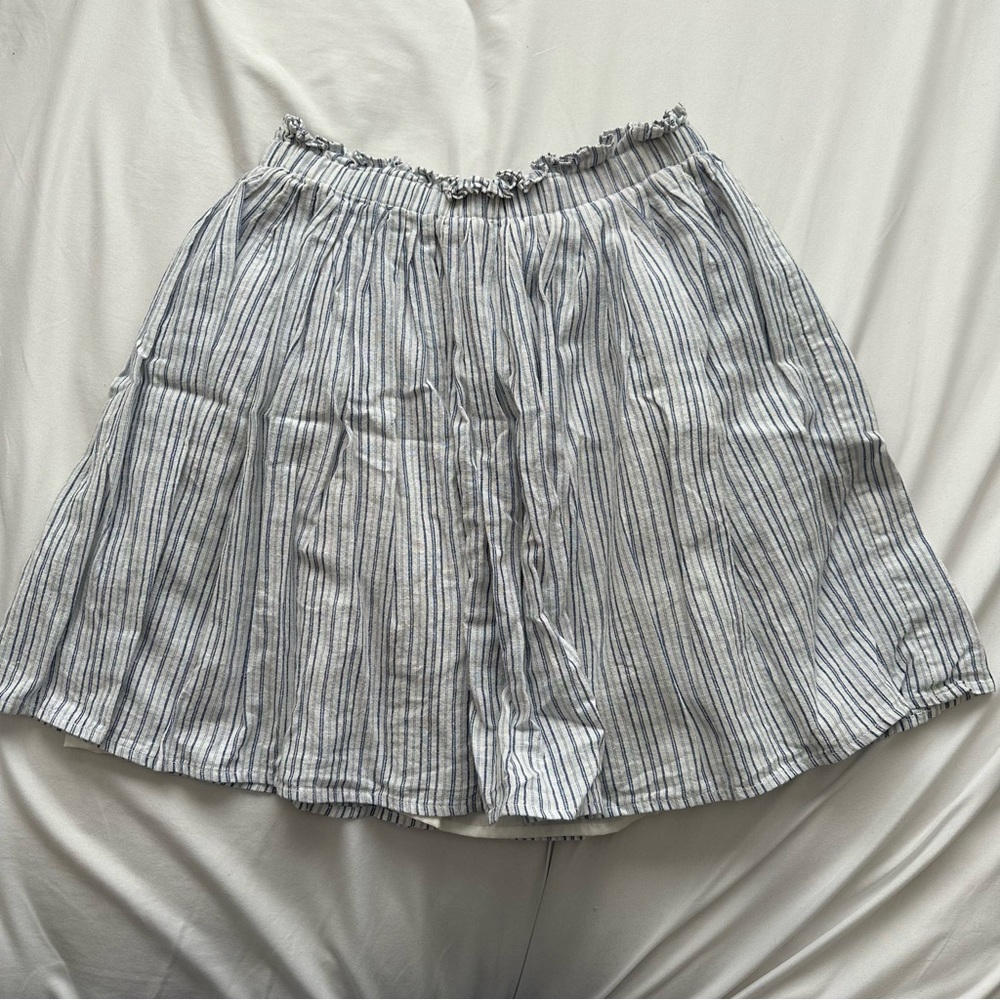 Zara blue and white striped mini skirt
